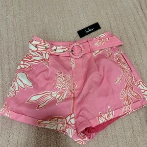 Lulus Pink Floral High Waist Shorts